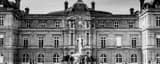 Panoramic The French Senat Building landscape black and white Photography