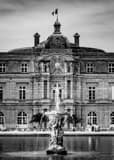 Vertical The French Senat Building landscape black and white Photography