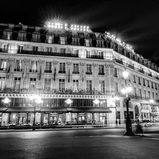 The Grande Hotel and Cafe de la Paix -- Paris Black and White Photography