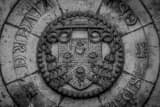 Horizontal The Inside Top of a Sacre Coeur entrance dome landscape black and white Photography