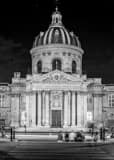 Vertical The Institut de France Building landscape black and white Photography