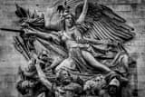 Horizontal The Le Departe Relief on the Arc de Triomphe landscape black and white Photography