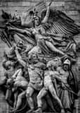 Vertical The Le Departe Relief on the Arc de Triomphe landscape black and white Photography