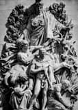 Vertical The Le Paix Relief on the Arc de Triomphe landscape black and white Photography