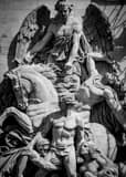 Vertical The Le Resistance Relief on the Arc de Triomphe landscape black and white Photography