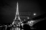 Horizontal Le Tour Eiffel landscape black and white Photography