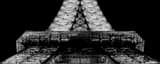 Panoramic Le Tour Eiffel in La Rive Gauche landscape black and white Photography
