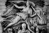 Horizontal The Le Triomphe Relief on the Arc de Triomphe landscape black and white Photography