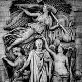 Square The Le Triomphe Relief on the Arc de Triomphe landscape black and white Photography