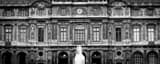 Panoramic The Musee du Louvre landscape black and white Photography