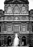 Vertical The Musee du Louvre landscape black and white Photography