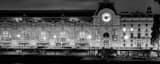 Panoramic The Musee d'Orsay at Night landscape black and white Photography