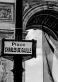 Vertical A Palace Charles De Gaulle Sign landscape black and white Photography