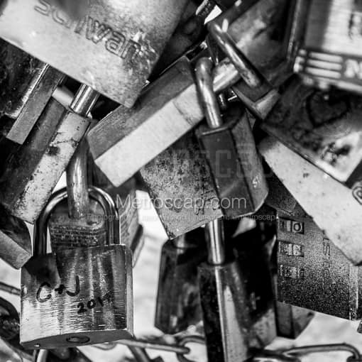 Paris Locks -- Paris Black and White Photography