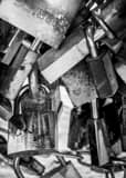 Vertical Paris Locks landscape black and white Photography