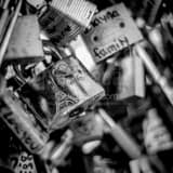 Square Love Locks landscape black and white Photography
