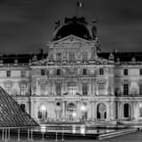 Square Pavilion de l'Horloge Cour Carree landscape black and white Photography