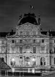 Vertical Pavilion de l'Horloge Cour Carree landscape black and white Photography