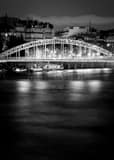 Vertical A Pedestrian Bridge over the River Seine landscape black and white Photography
