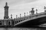 Horizontal The Pont Alexandre III Bridge landscape black and white Photography