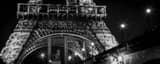 Panoramic The Pont d'Iena Bridge at Night landscape black and white Photography