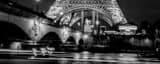 Panoramic The Pont d'Iena Bridge at Night landscape black and white Photography