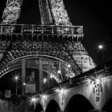 Square The Pont d'Iena Bridge at Night landscape black and white Photography