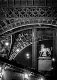 Vertical The Pont d'Iena Bridge and Base of the Eiffel Tower at Night landscape black and white Photography