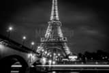 Horizontal The River Seine and Eiffel Tower landscape black and white Photography