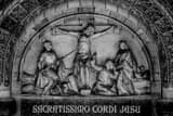 Horizontal The Sacred Heart of Jesus Christ landscape black and white Photography