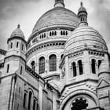 Square Sacre Coeur landscape black and white Photography