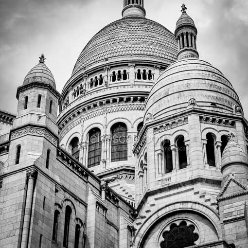 Sacre Coeur -- Paris Black and White Photography