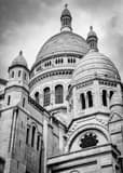 Vertical Sacre Coeur landscape black and white Photography