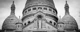 Panoramic Sacre Coeur on Montmartre landscape black and white Photography