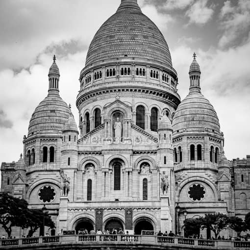 The Sacre Coeur on Montmartre -- Paris Black and White Photography