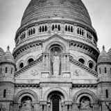 Square Sacre Coeur on Montmartre landscape black and white Photography