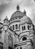Vertical Sacre Coeur on an Angle landscape black and white Photography