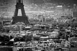 Horizontal The Seventh Arrondissement from Sacre Coeur landscape black and white Photography