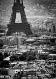 Vertical The Seventh Arrondissement from Sacre Coeur landscape black and white Photography