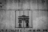 Horizontal A Sign above the Arc de Triomphe Tunnel landscape black and white Photography