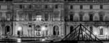 Panoramic The Sully Pavilion of the Louvre landscape black and white Photography