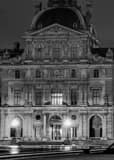 Vertical The Sully Pavilion of the Louvre landscape black and white Photography