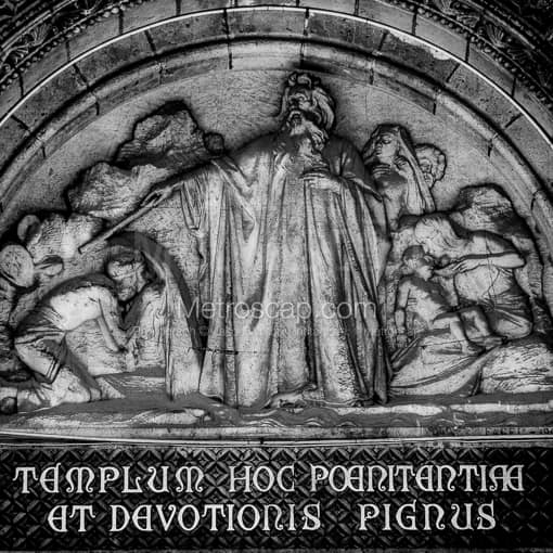 Paris Black and White Photography of Templum Hoc Poenitentiae et Devotionis Pignus Templum Hoc Poenitentiae et Devotionis Pignus -- Paris Black and White Photography