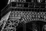 Horizontal The Base of the Eiffel Tower at Night landscape black and white Photography