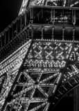Vertical The Base of the Eiffel Tower at Night landscape black and white Photography