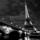 Square The Eiffel Tower at Night landscape black and white Photography