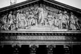 Horizontal The Top of the Assemblee Nationale landscape black and white Photography