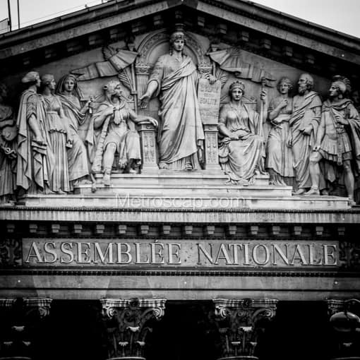 The Top of the Assemblee Nationale -- Paris Black and White Photography