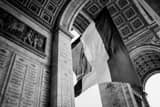 Horizontal Under the Arc de Triomphe landscape black and white Photography