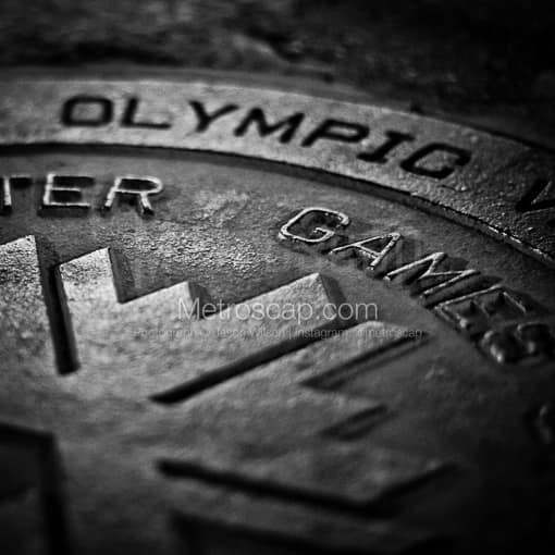Park City Black and White Photography of Park City Winter Olympic Games Man-Hole Cover Park City Winter Olympic Games Man-Hole Cover -- Park City Black and White Photography